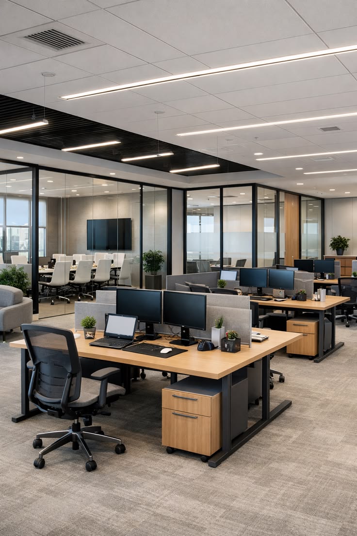 Modern open-plan office workspace